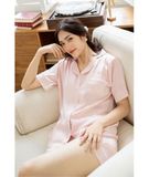  Pijama Ngắn  Lụa Hồng 