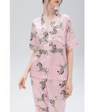  [LUXURY] Pijama Lụa In Ngựa Hồng 