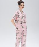  [LUXURY] Pijama Lụa In Ngựa Hồng 