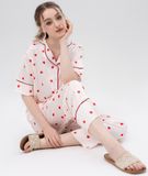  [LUXURY] Pijama Lụa In Trái Tim Nhỏ 