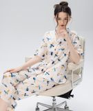  [LUXURY] Pijama Lụa In Chim Sẻ 