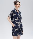  [LUXURY] Pijama Lụa Ngắn In Ngựa Xanh 