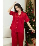  Pijama Lụa Đỏ Viền Đen 