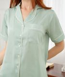  Pijama Ngắn Lụa Xanh Mint 