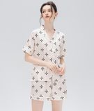  [LUXURY] Pijama Lụa Ngắn In Hoạ Tiết 