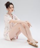  [LUXURY] Pijama Lụa Ngắn In Khuôn Mặt 