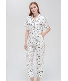  [LUXURY] Pijama Lụa In Trăng Sao 
