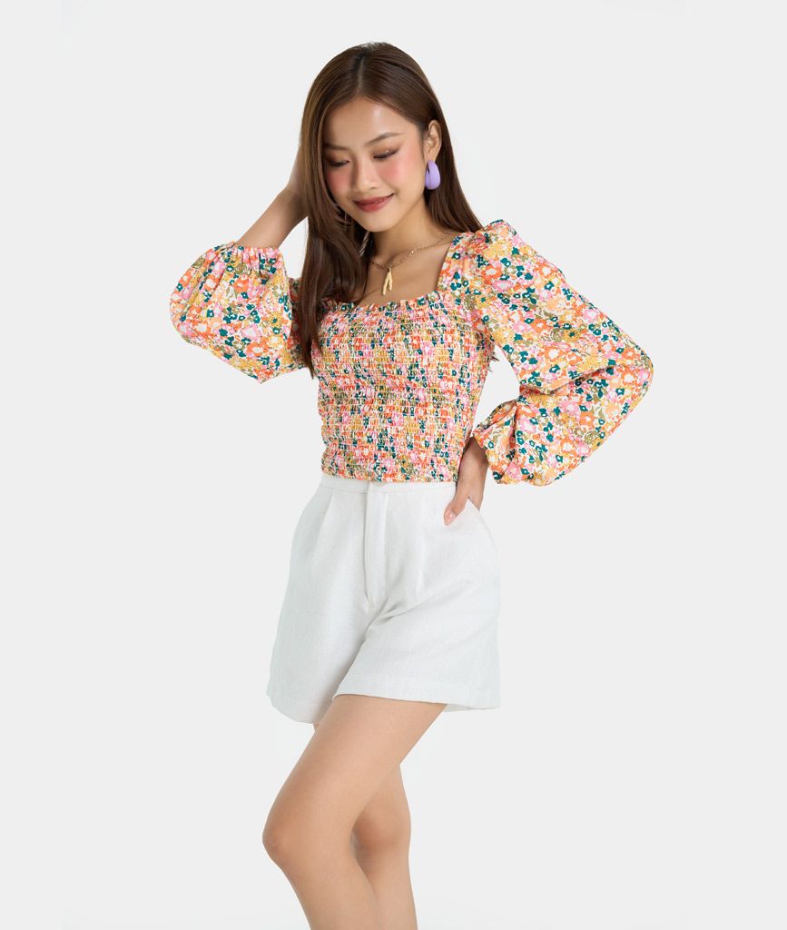 ÁO CROP NHÚN THUN TAY DÀI