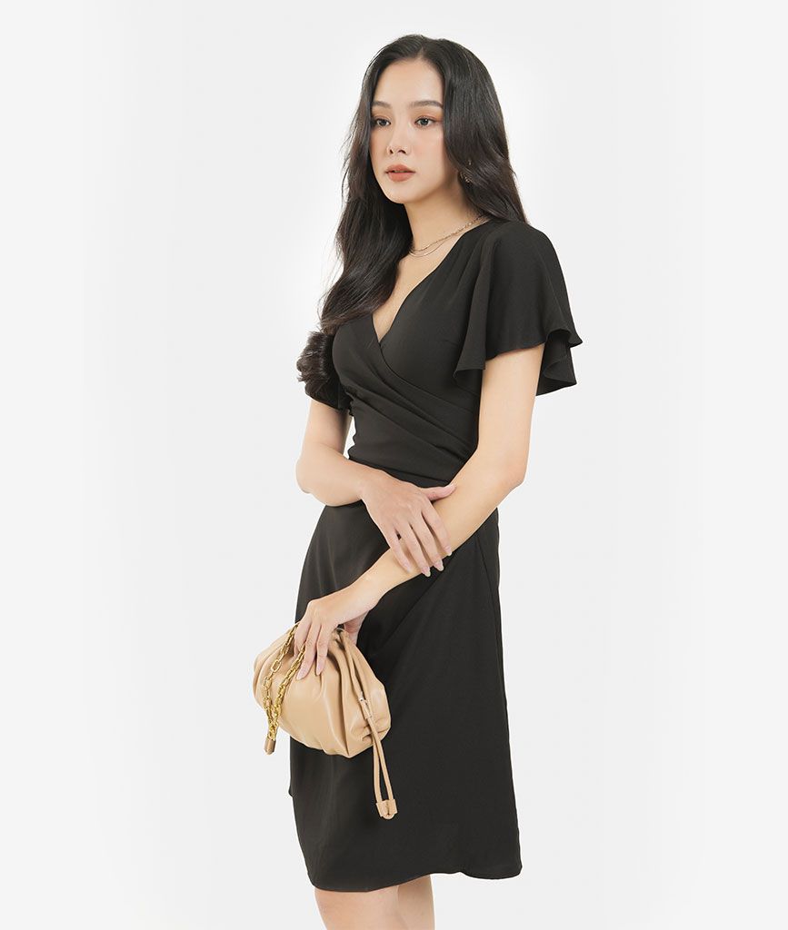 ĐẦM KIỂU ĐẮP XẾP NHÚN EO