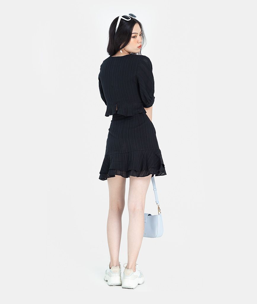 CHÂN VÁY MINI PHỐI BÈO