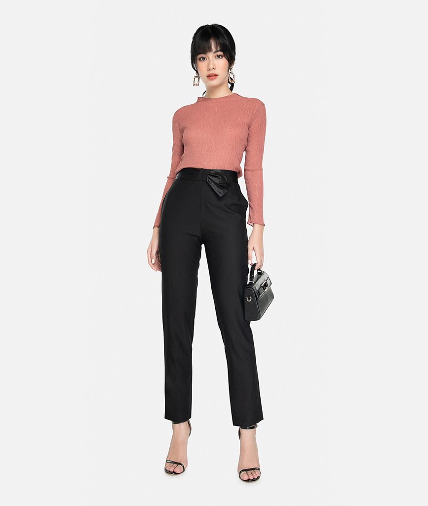 Quần dài lưng phối nơ