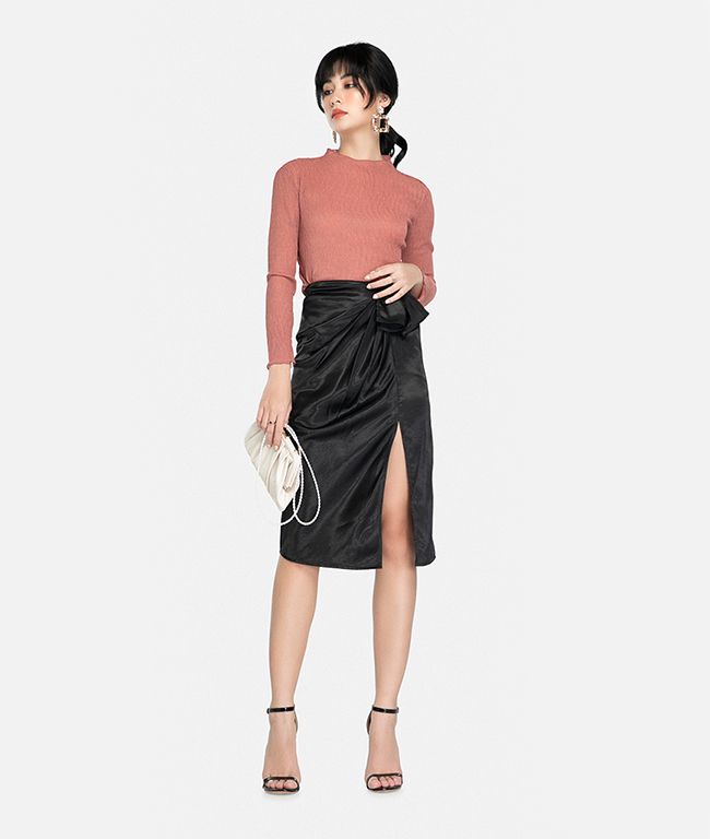 Váy midi xẻ tà