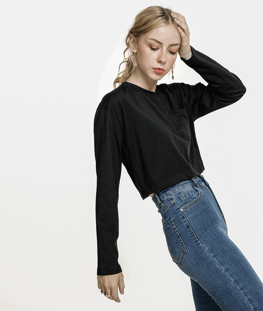 Áo thun croptop có túi