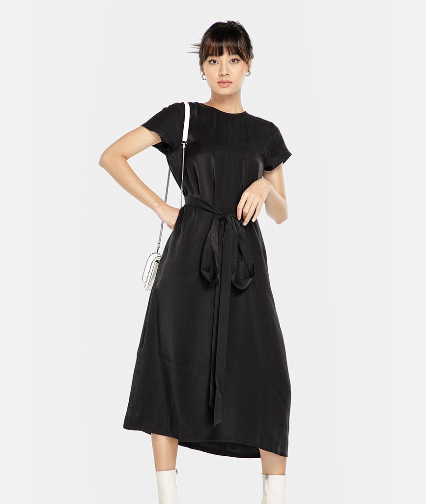 Đầm midi tay liền