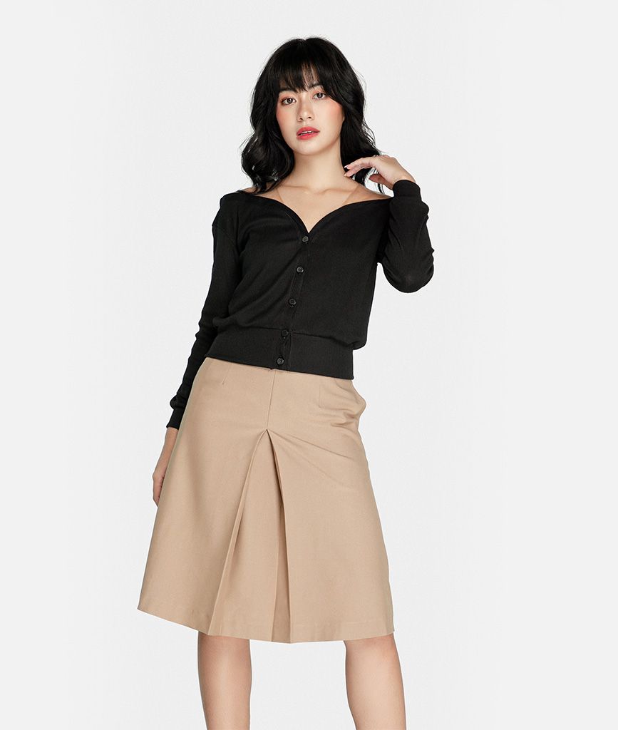 Áo cardigan phối lưới vai
