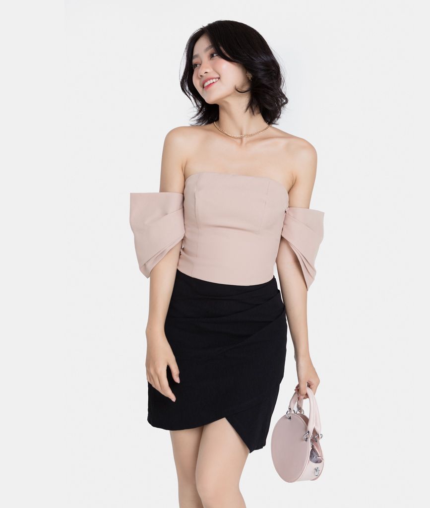 CHÂN VÁY MINI KIỂU XẾP ĐẮP