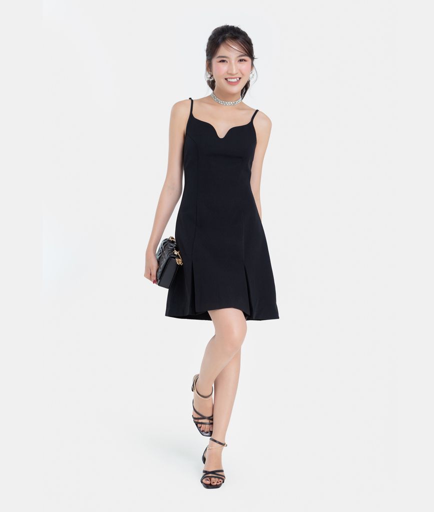 ĐẦM MINI 2 DÂY CỔ KHOÉT V