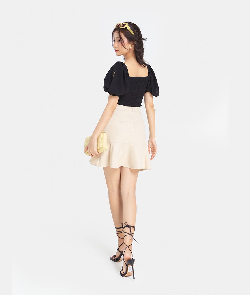 ÁO CROPTOP CỔ VUÔNG NHÚN THUN