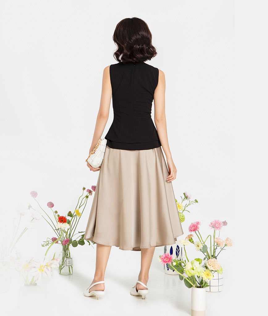 Áo peplum cổ xếp
