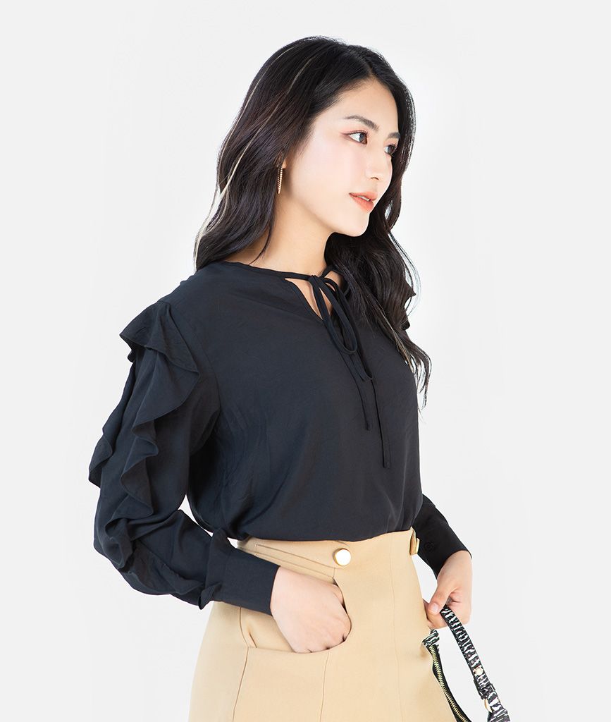 ÁO BÈO TAY NƠ CỔ
