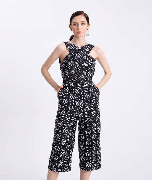Jumsuit Dài Tuytsi Sát Nách Họa Tiết