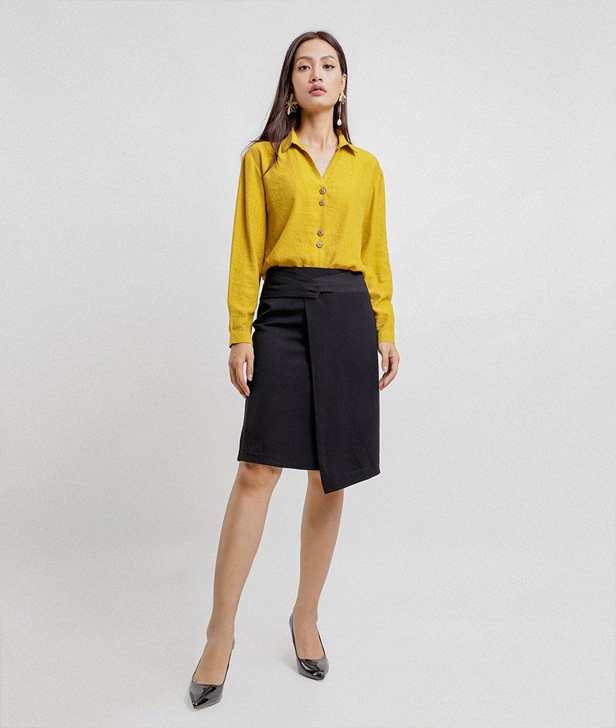 Váy ôm thô 65% cotton 35% polyester lưng kiểu BA1901002