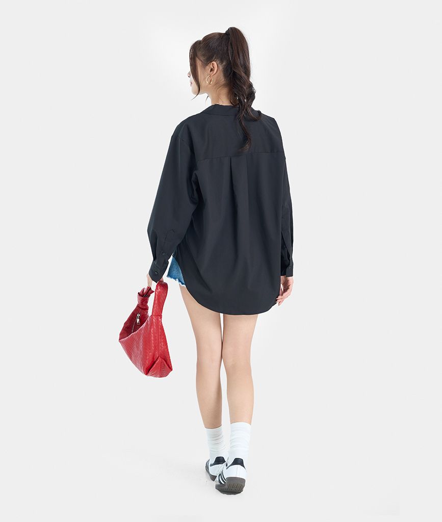 Áo sơ mi oversize vạt lệt