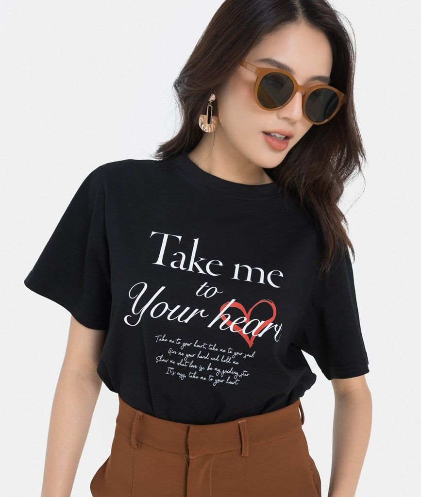 ÁO THUN FORM BOXY IN “TAKE TO HEART”