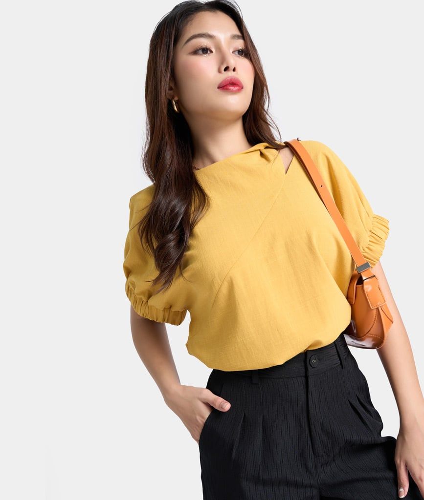 Quần suông phối lai nẹp trụ