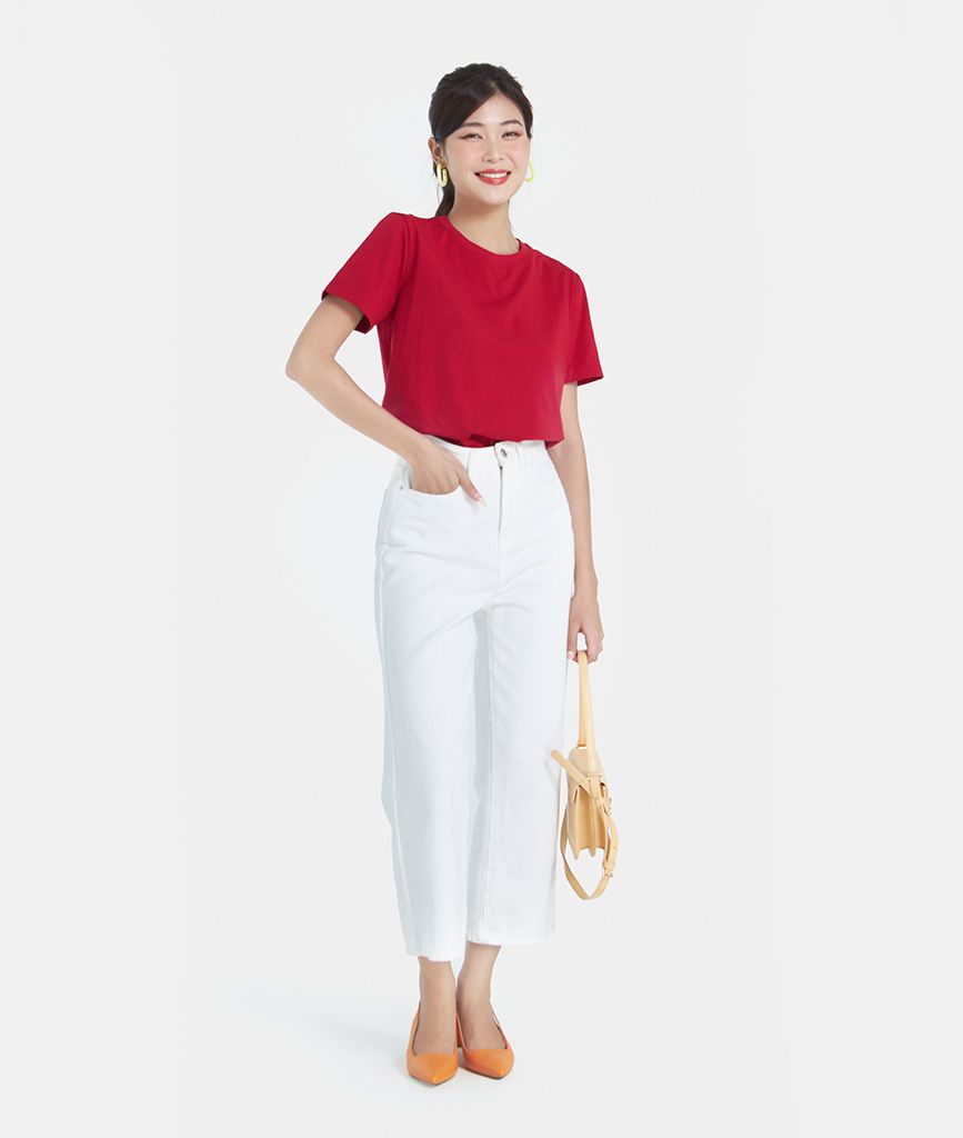 Áo thun trơn cổ tròn
