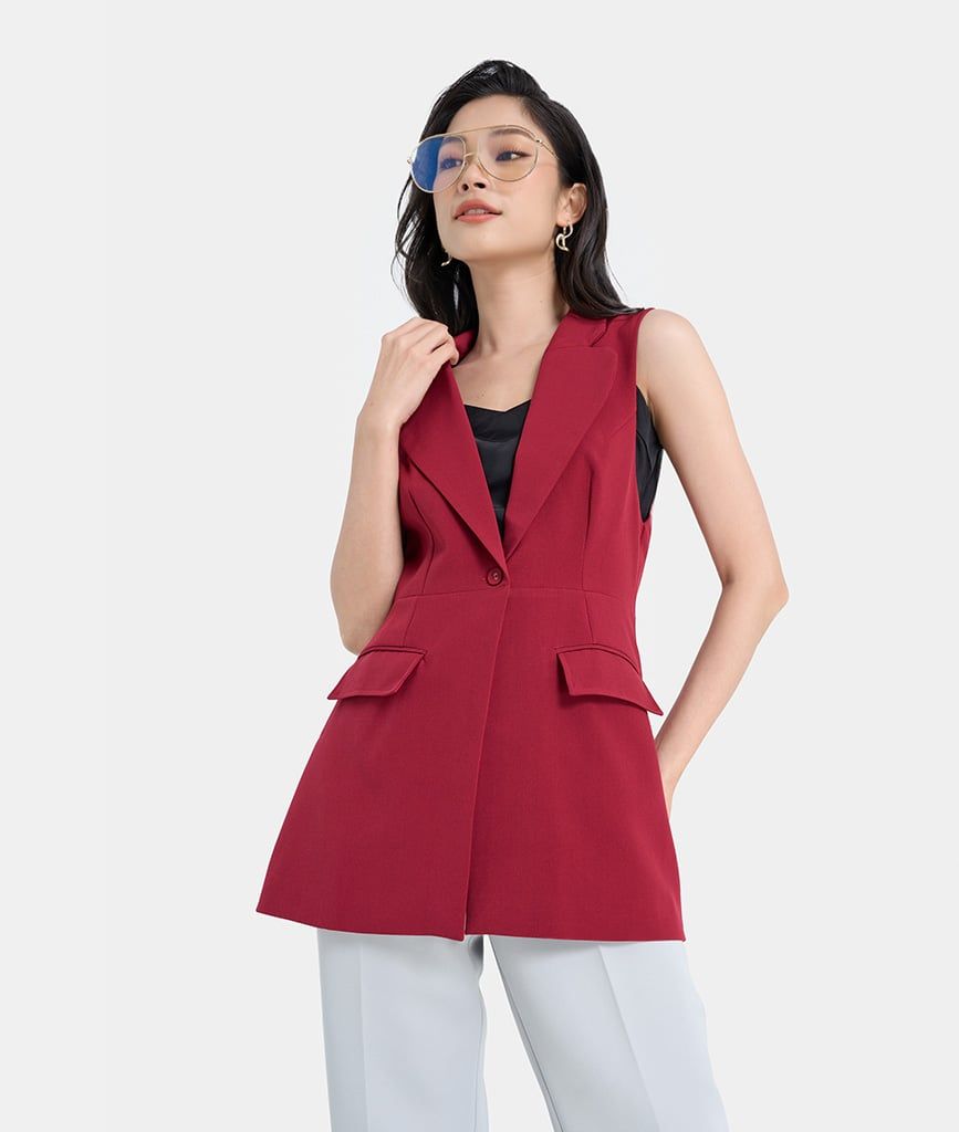Khoác vest form ôm không tay