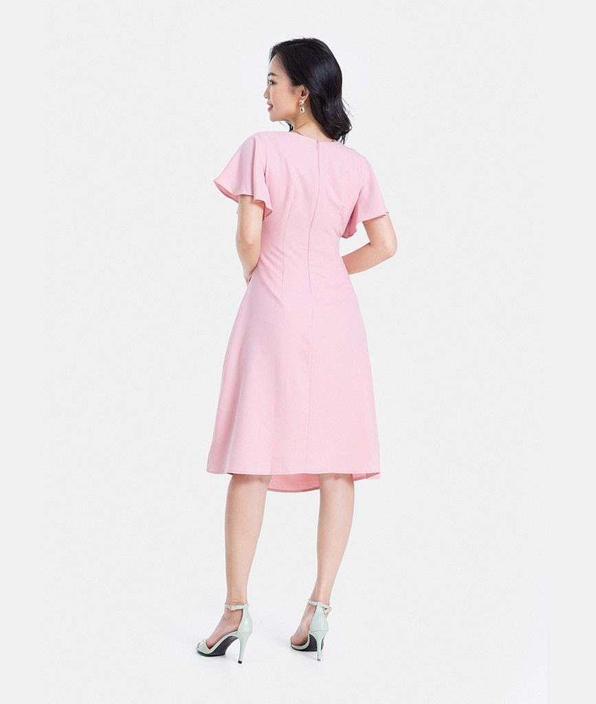 ĐẦM KIỂU ĐẮP XẾP NHÚN EO