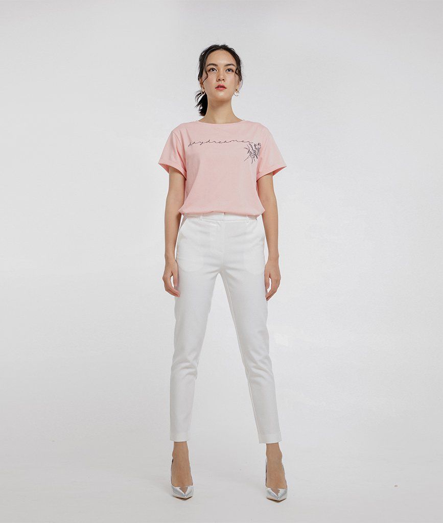 Áo Thun in chữ hoa 90% cotton 10% spandex TD1902023HH