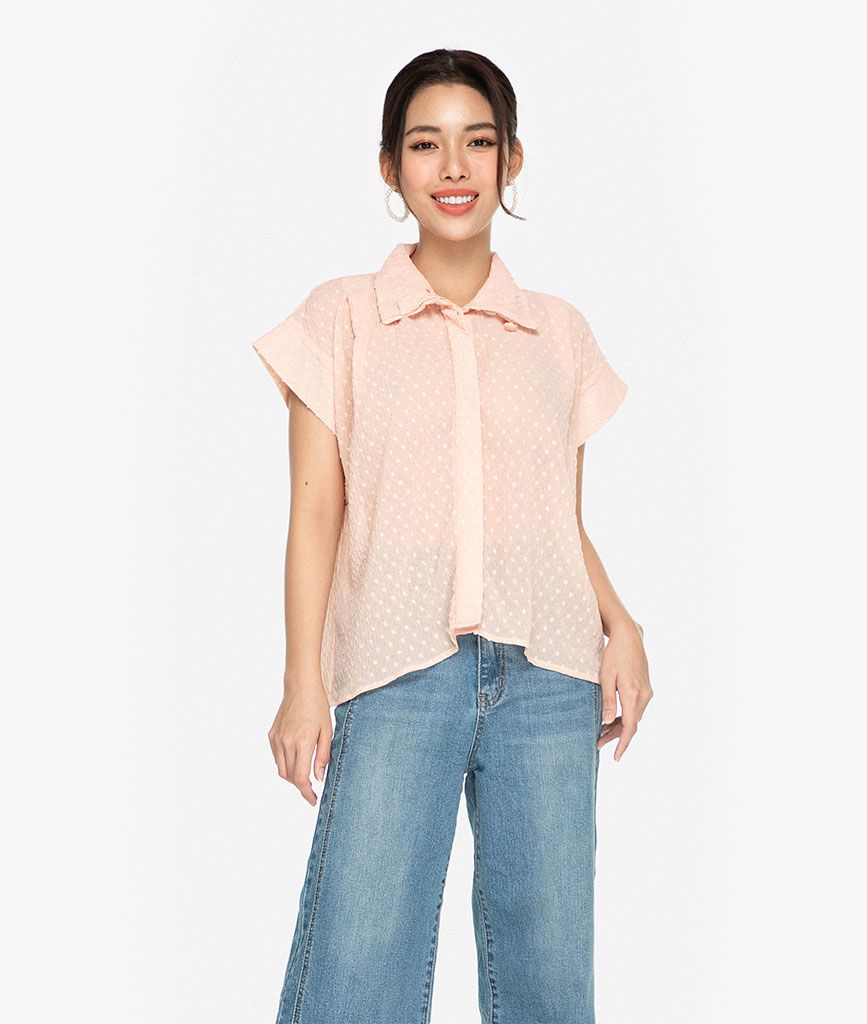 Áo sơ mi tay liền cổ 2 kiểu