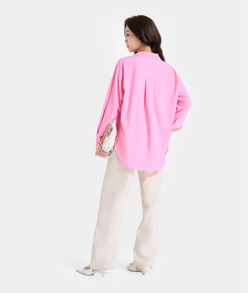 Áo sơ mi oversize vạt lệt