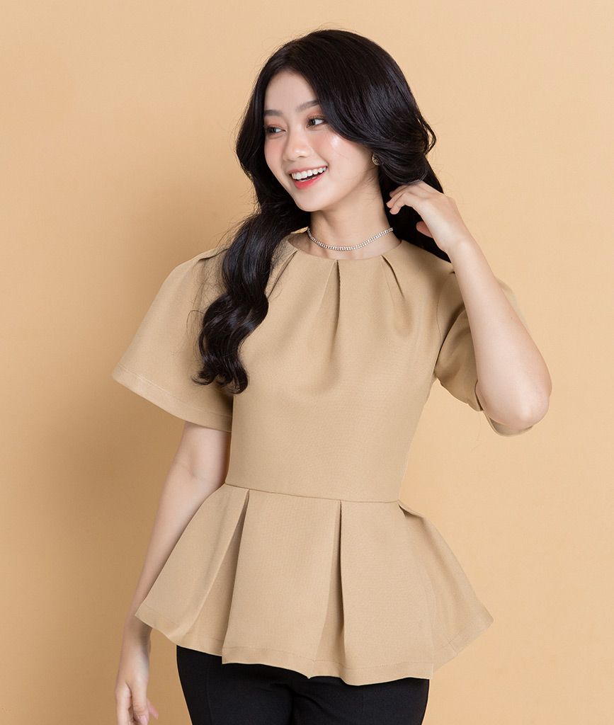ÁO KIỂU PEPLUM TAY PHỒNG