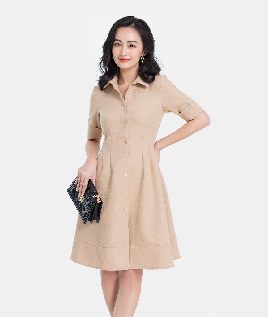 ĐẦM SƠMI VẢI BỐ