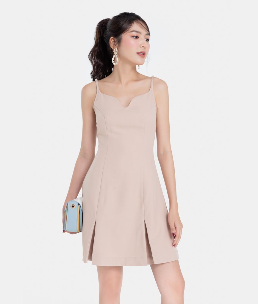 ĐẦM MINI 2 DÂY CỔ KHOÉT V