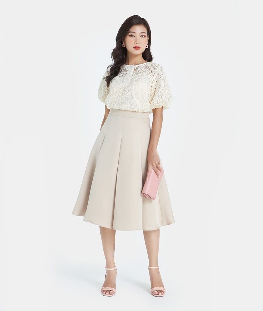 Áo ren cổ trụ tay bí