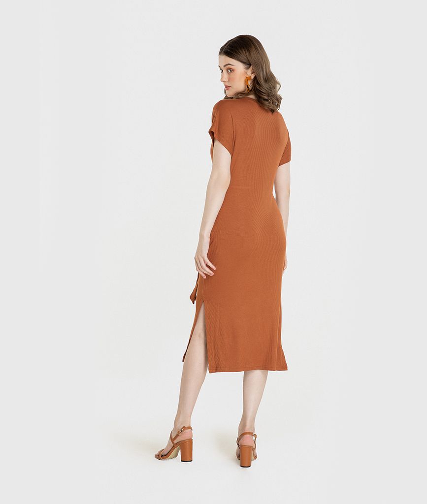 Đầm thun cotton cột eo