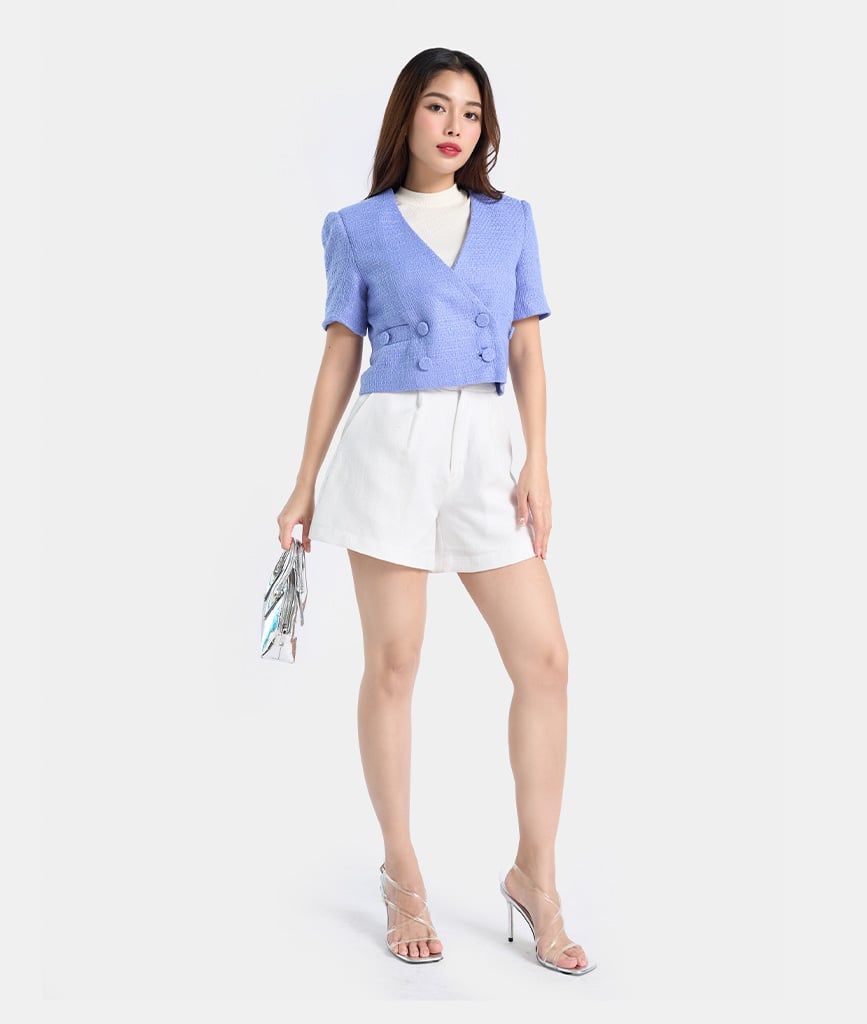 Áo blazer crop ngắn tay