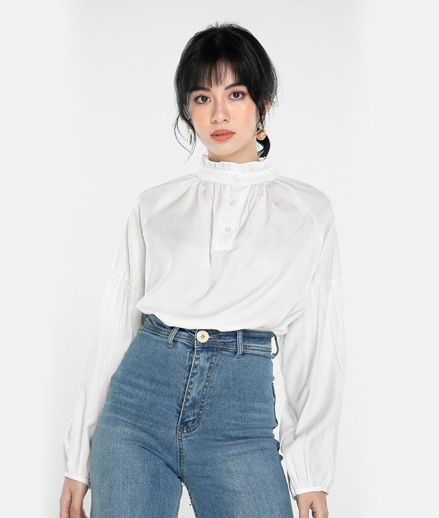 Áo sơ mi cổ nhún