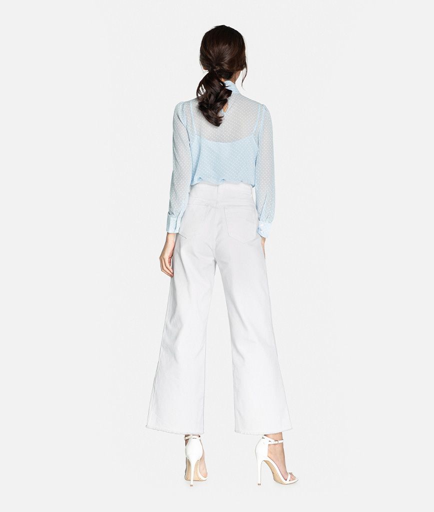 Quần kaki denim ống rộng