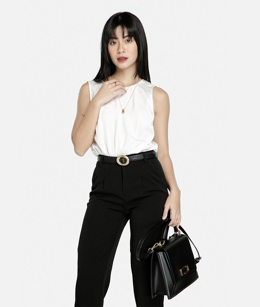 Áo sát nách cổ tròn lụa queen