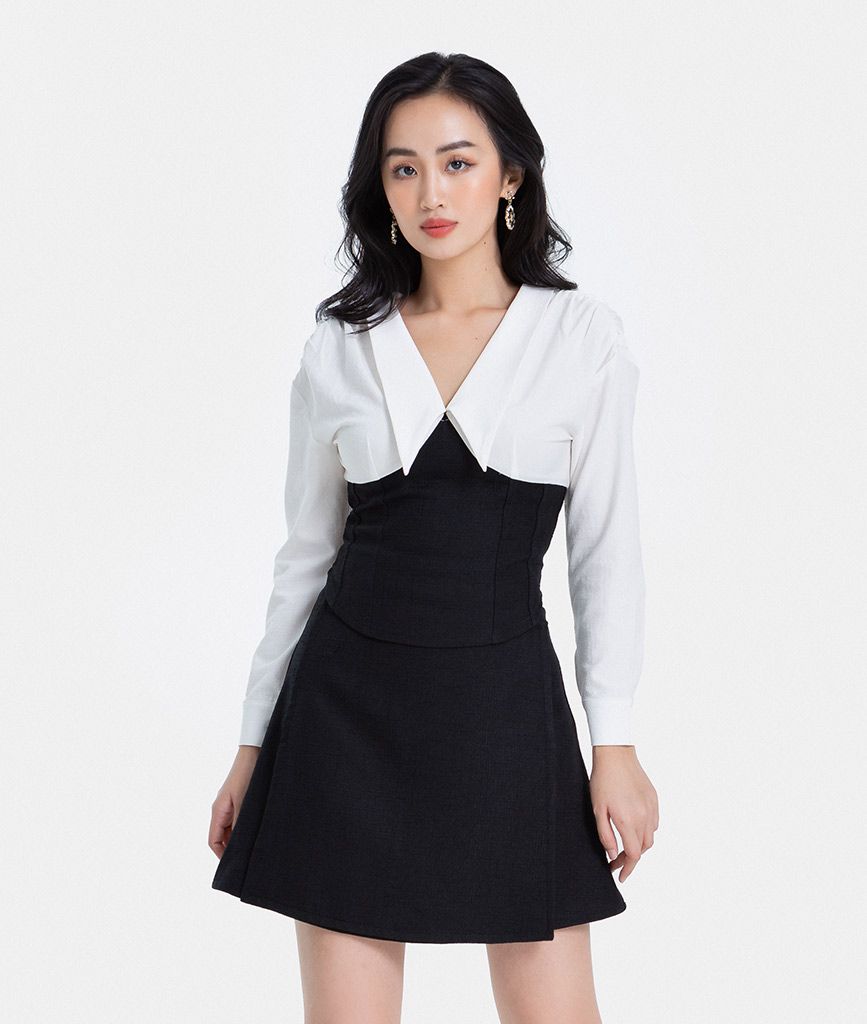 ÁO KIỂU CORSET TAY DÀY CỔ V