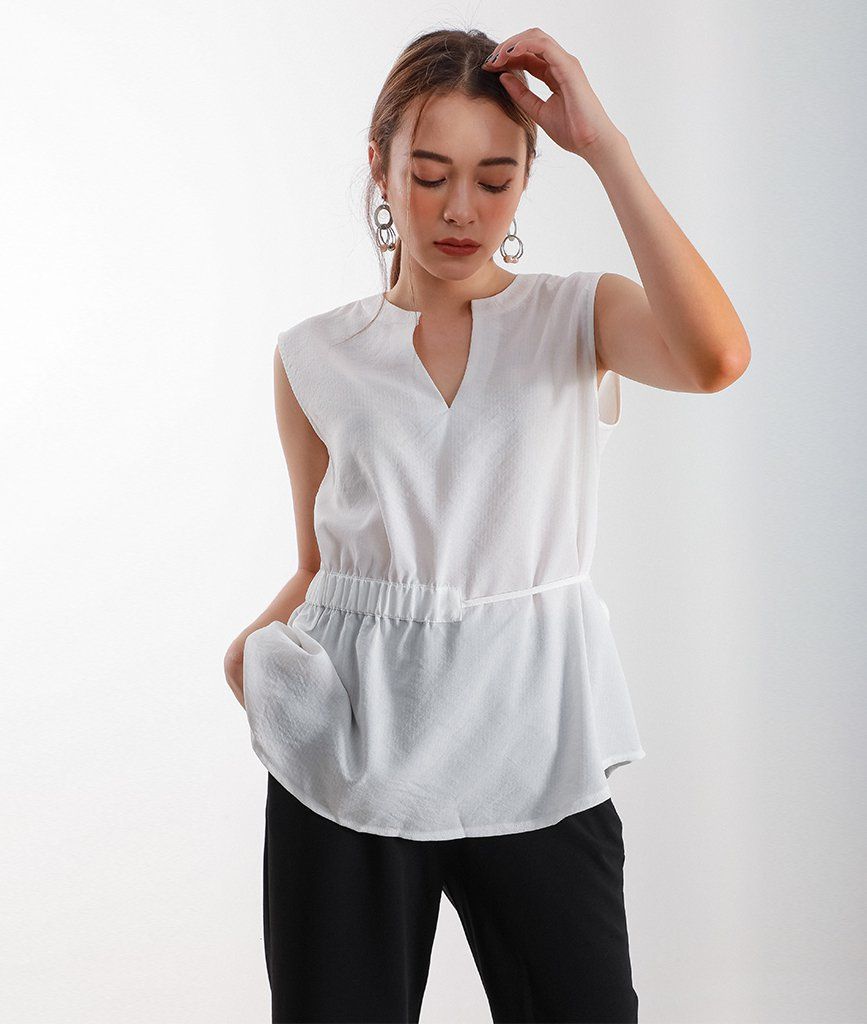 Áo kiểu thô nhúng eo