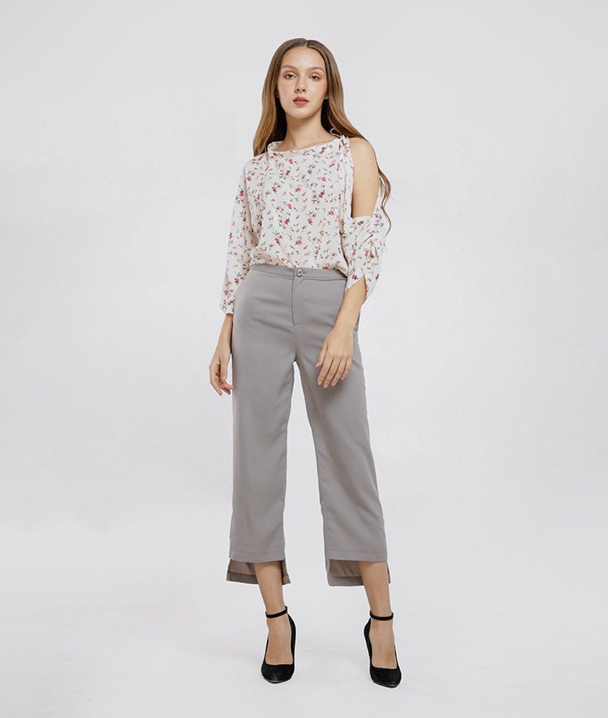 Áo voan hở 1 bên vai 100% Polyester TD1903015