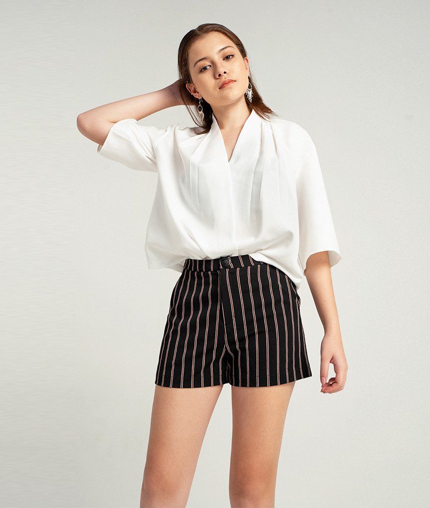 Áo kiểu tuytsi cổ chéo li