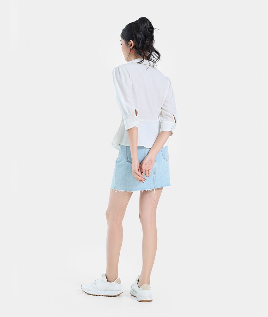 Áo kiểu sơmi vạt đắp