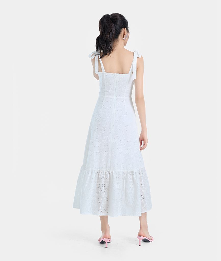 Đầm dài maxi vai cột nơ